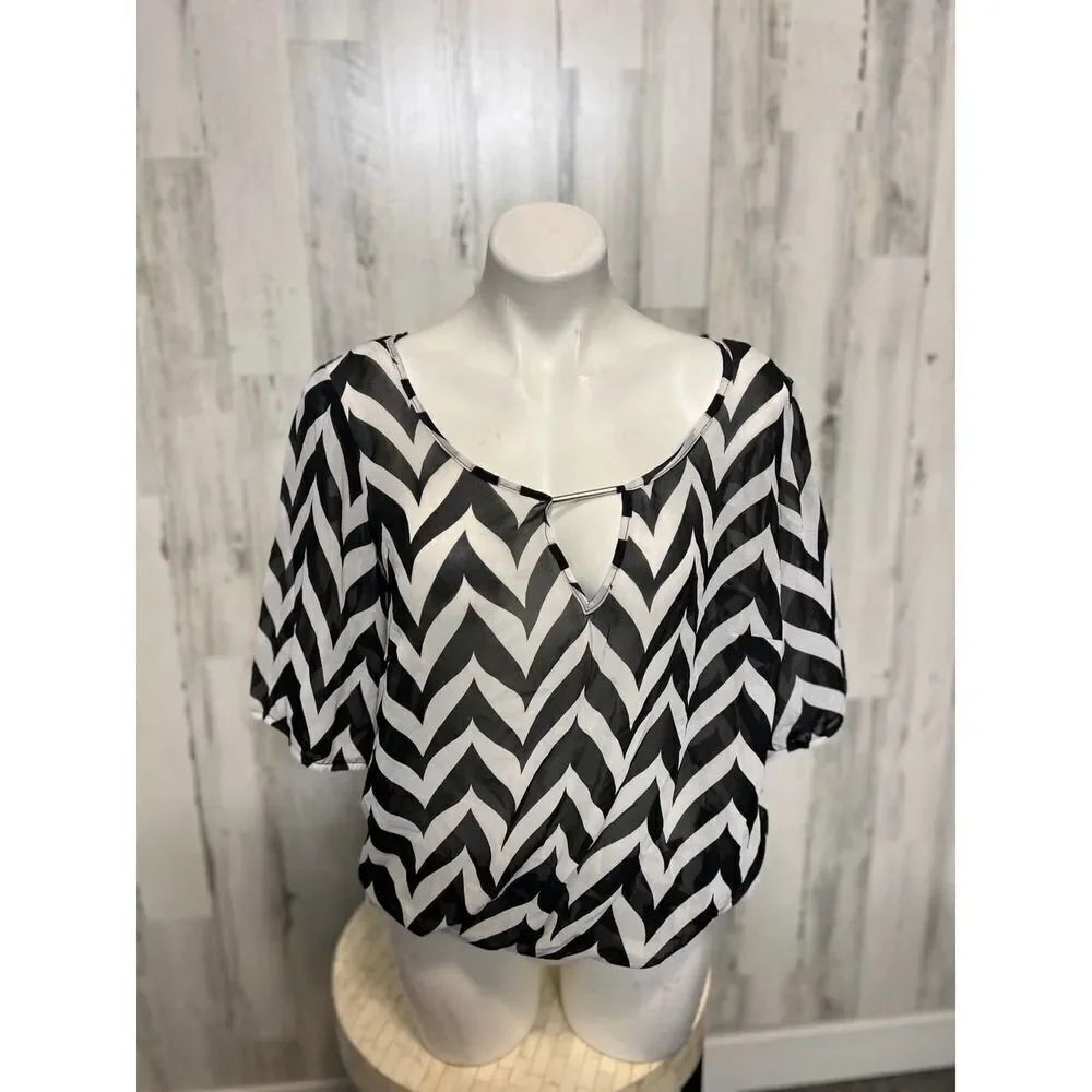 Black and white blouse